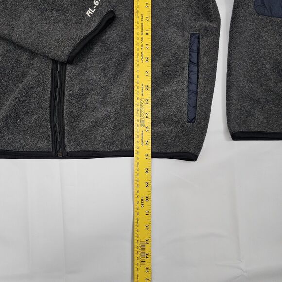 RL Polo Jeans Company Ralph Lauren Men XL Gray Fleece RL-67 Patch Elbows Jacket - Picture 4 of 6